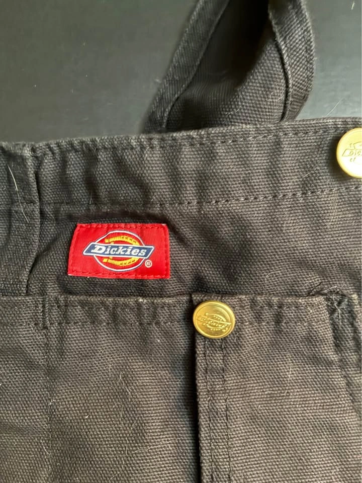 Men's Dickies Black Denim Overall Bibs 38x30 - Like New - photo 4