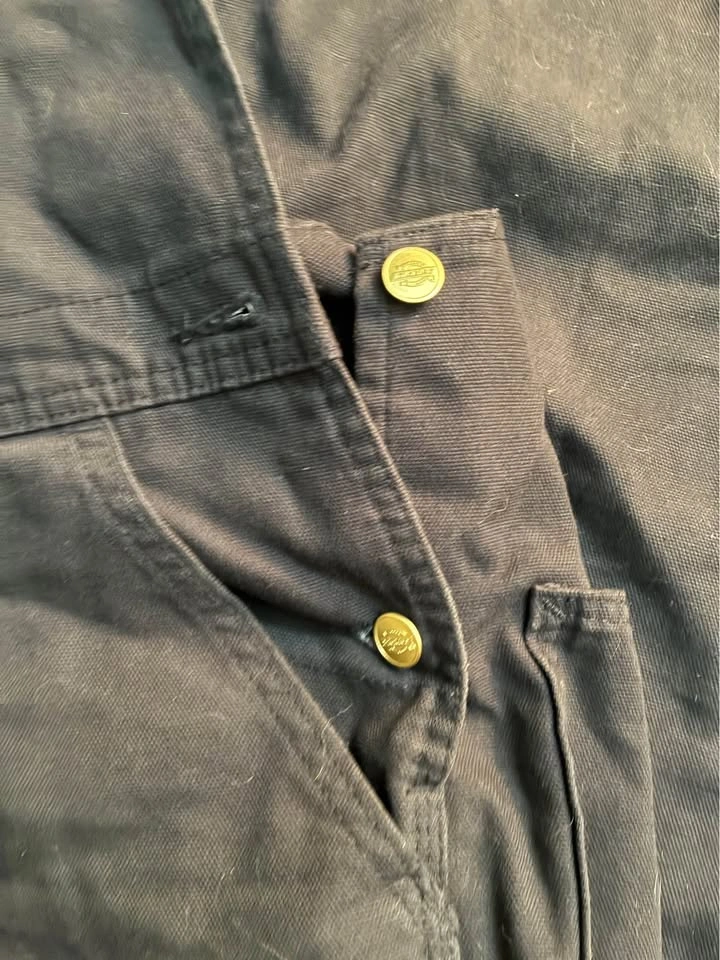 Men's Dickies Black Denim Overall Bibs 38x30 - Like New - photo 5