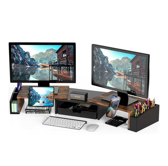 Moving Sale Dual Monitor Stand Riser – Rustic Bro