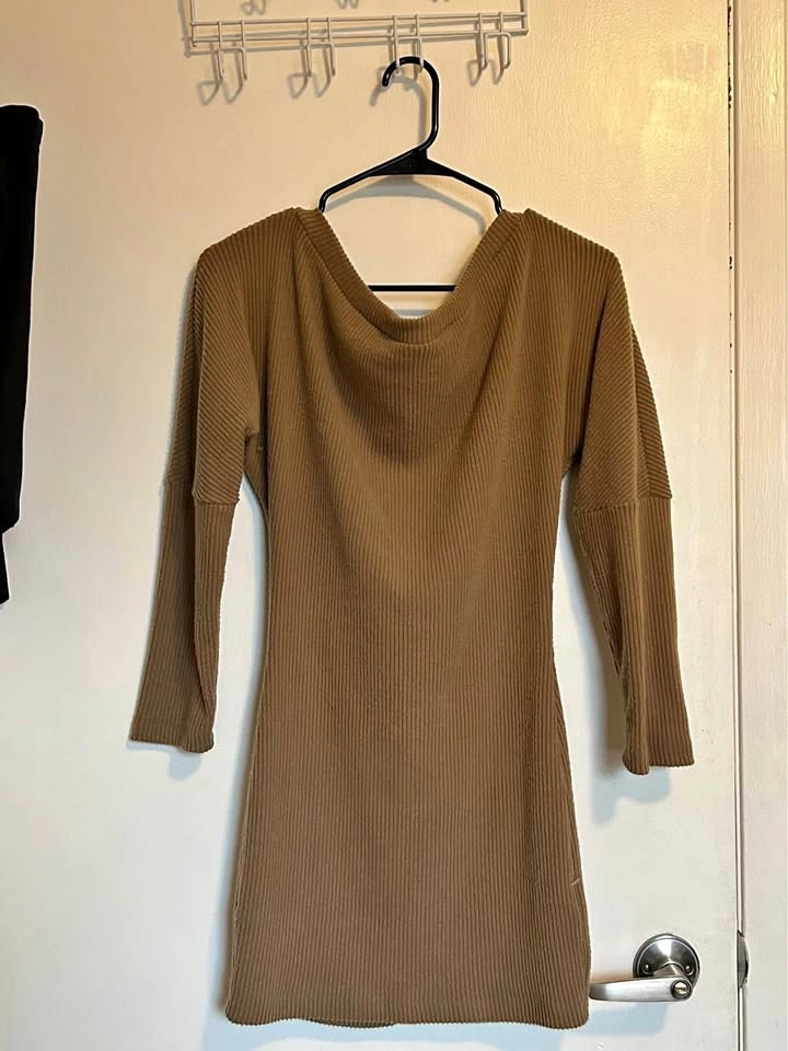 Cute off shoulder sweater dress