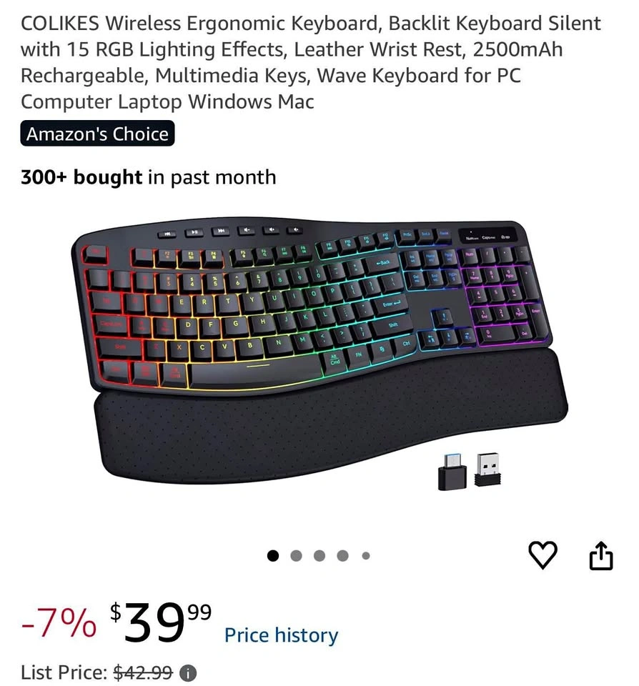 (New) Ergonomic Wireless Keyboard