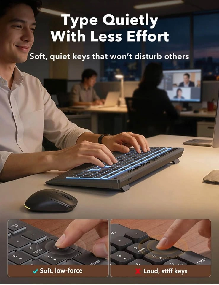 (New)4000mAh Rechargeable Wireless Keyboard and Mouse Combo - photo 5