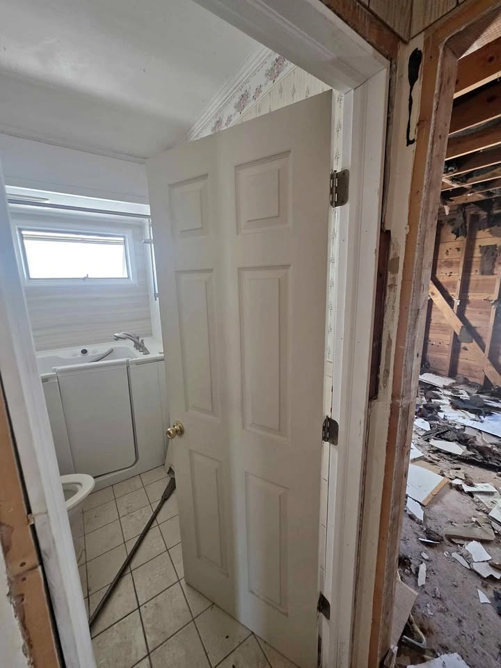 White paneled interior door
