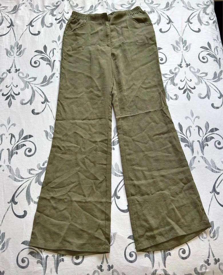 Spanner Green Wide Leg Pants