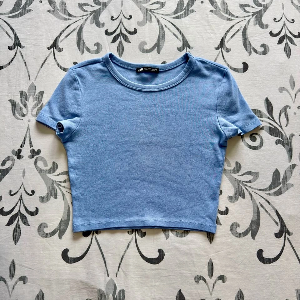 Zara Blue Cropped Tee