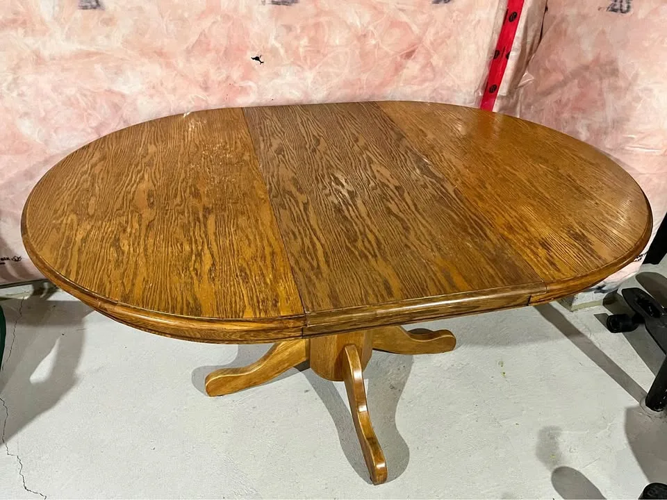 Solid Oak Dining Table with 4 Chairs thumbnail