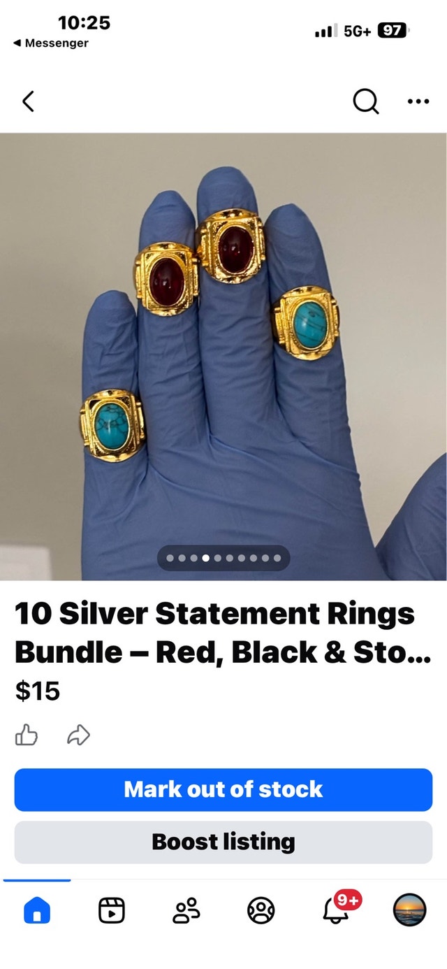 Set of 10 Men's Statement Rings