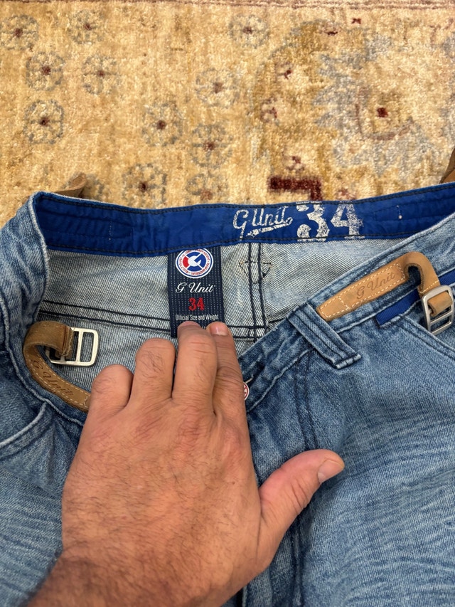 Men's G Unit Denim Cargo Shorts - Size 34 - photo 3