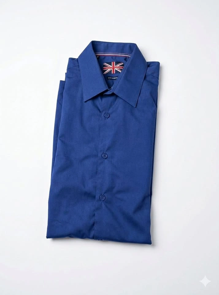 Soul of London Men's Royal Blue Dress Shirt – Size 15 – Semi-Fit