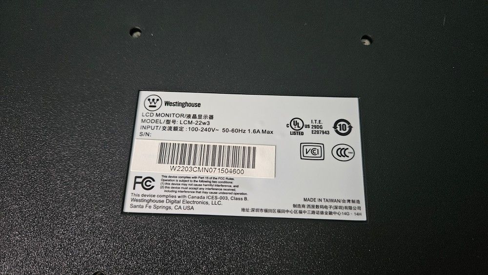 Westinghouse 22 In Monitor - photo 5