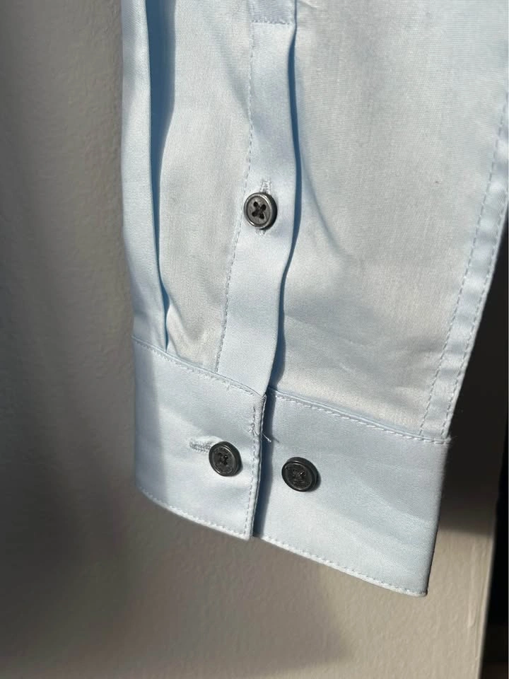 Calvin Klein Light Blue Slim Fit Button-Up Shirt Size 14 Regular - photo 4