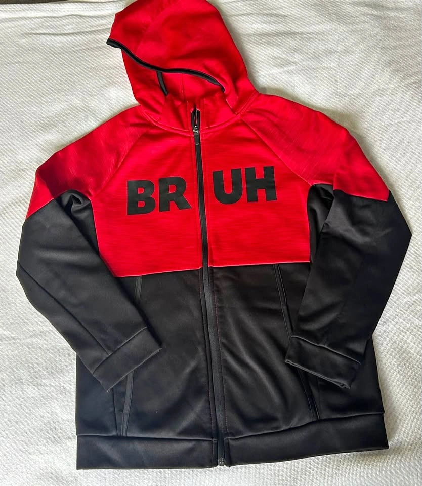 Red & Black BRUH Tech Fleece Hoodie XL (12)