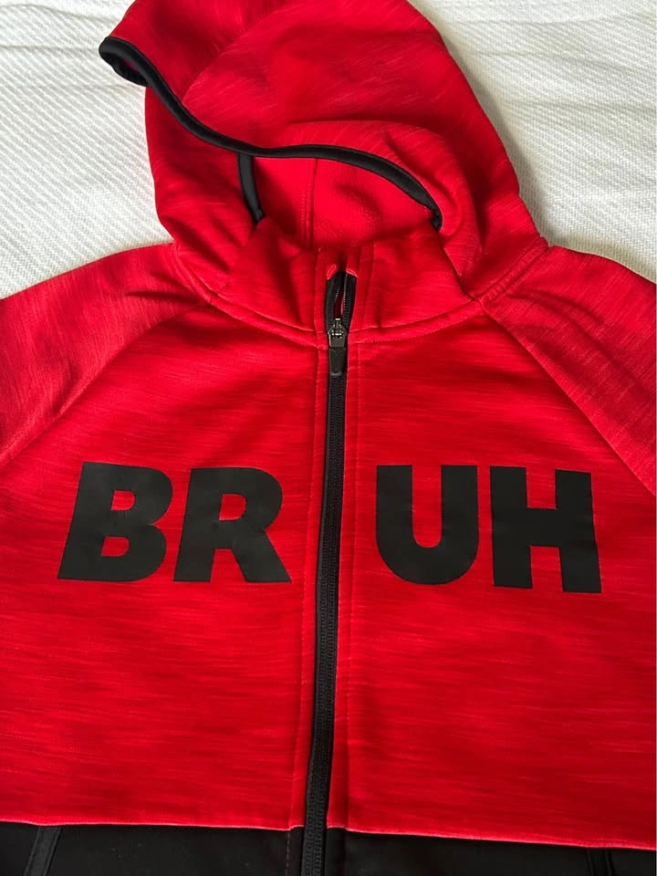 Red & Black BRUH Tech Fleece Hoodie XL (12) - photo 2