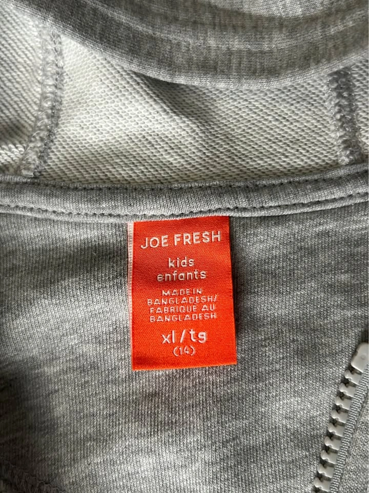 Joe Fresh Gray BRUH Zip Up Hoodie Kids XL (14) - photo 3