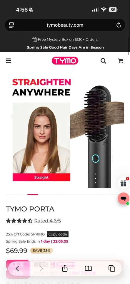 TYMO Portable Cordless Hair Straightener - photo 5