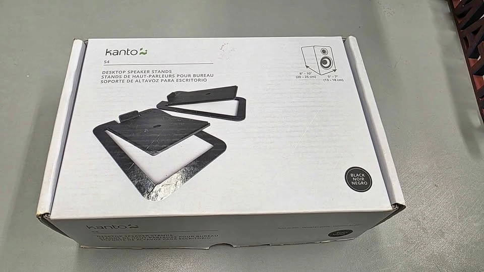 Kanto S4 Tilted Desktop Speaker Stands for Medium Bookshelf Spea