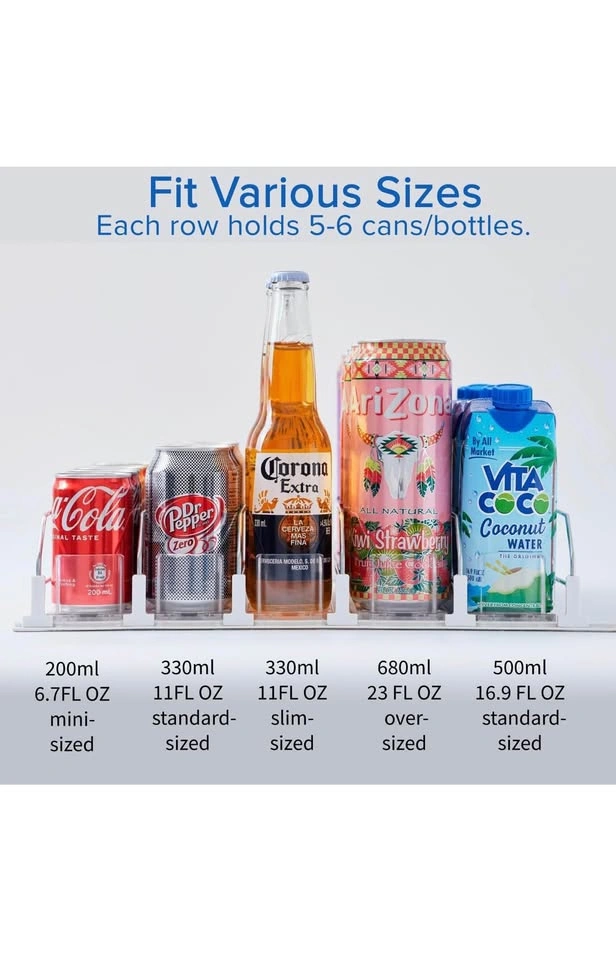 Self-Pushing Fridge Can Organizer - photo 4