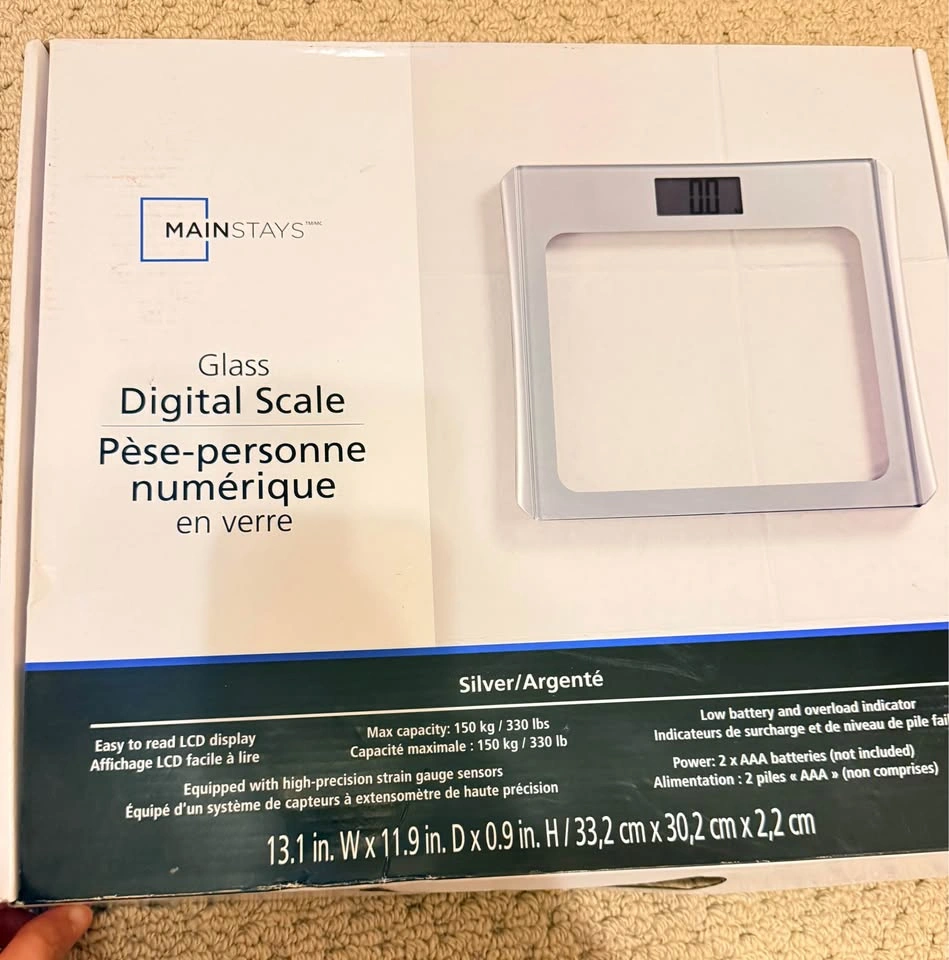 Brand New Mainstays Glass Digital Scale (Silver) - photo 2