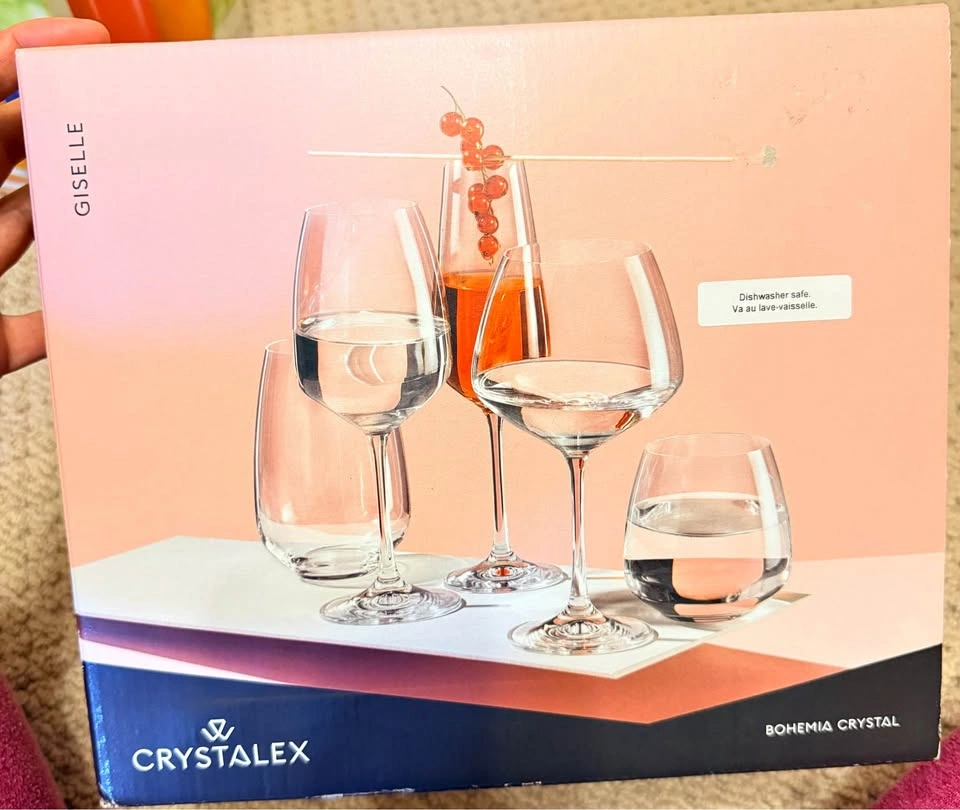 Brand New Crystalex Bohemia Crystal Glass Set (6 Pieces)