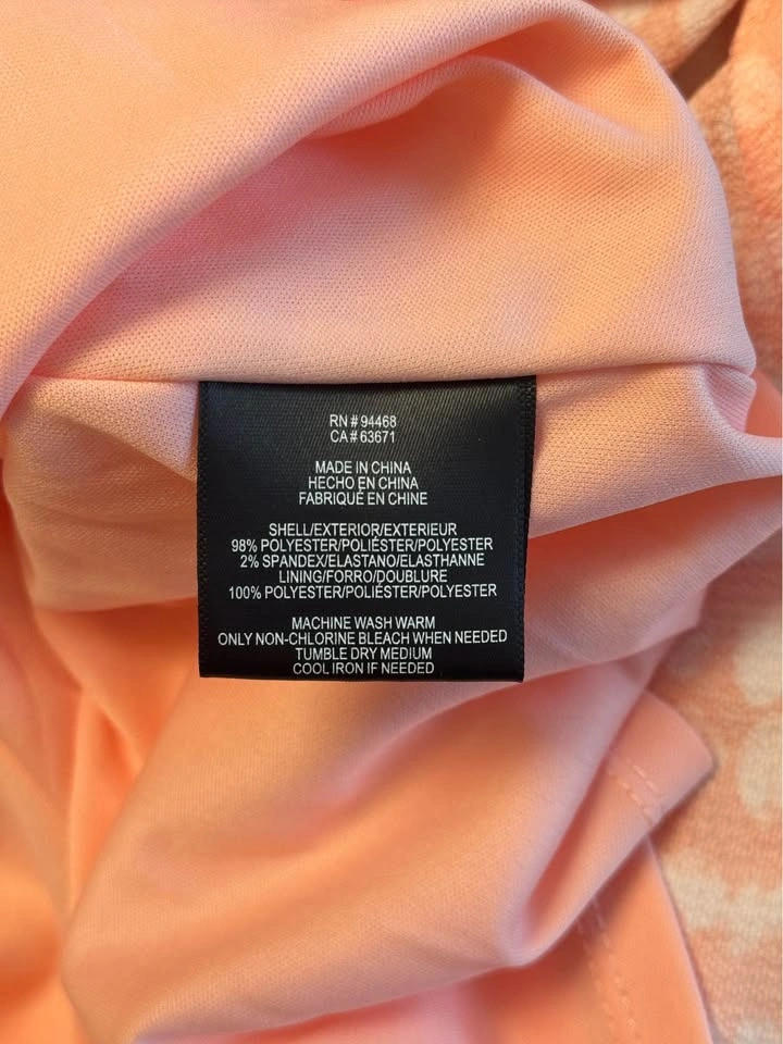 BCBG Paris Peach & White Spotted Ruffle Dress - Size Large - photo 3