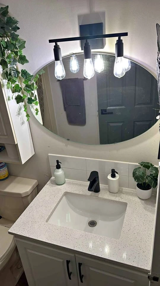30" Modern Bathroom Vanity Set w/ Sink, Mirror & Lights