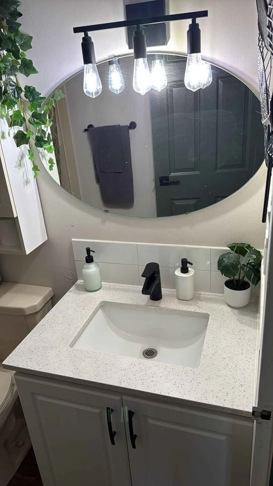 30" Modern Bathroom Vanity Set w/ Sink, Mirror & Lights - photo 3