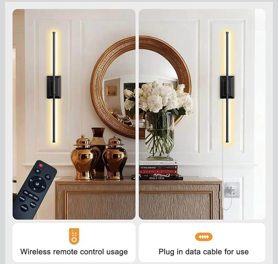 24" Battery Operated Wireless Wall Sconce (Gold) - Set of 1 - photo 2