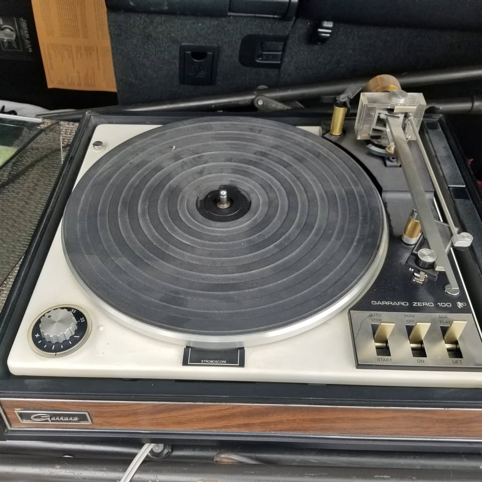 Vintage Garrard Zero 100 Turntable with glass