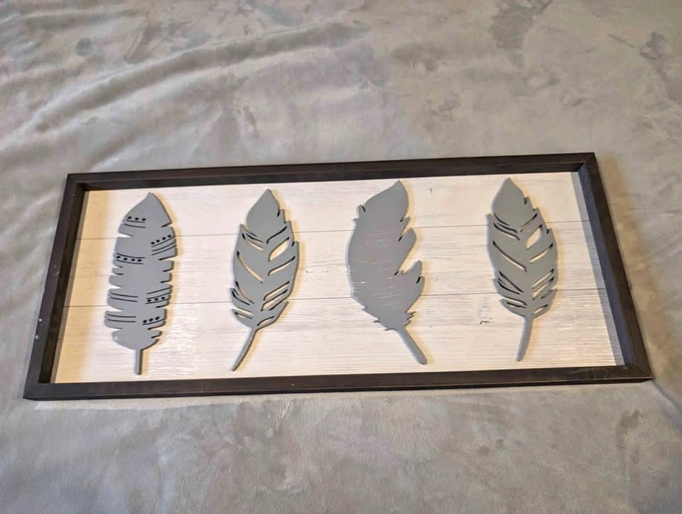 Wooden Feather Wall Art