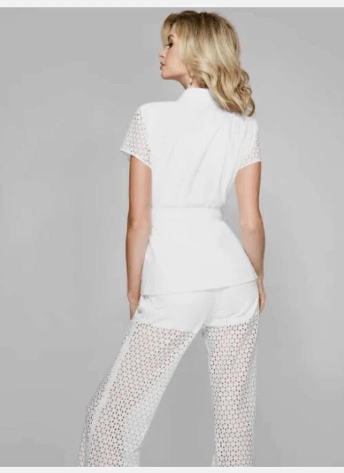 Marciano by Guess White Eyelet Wide Leg Pants