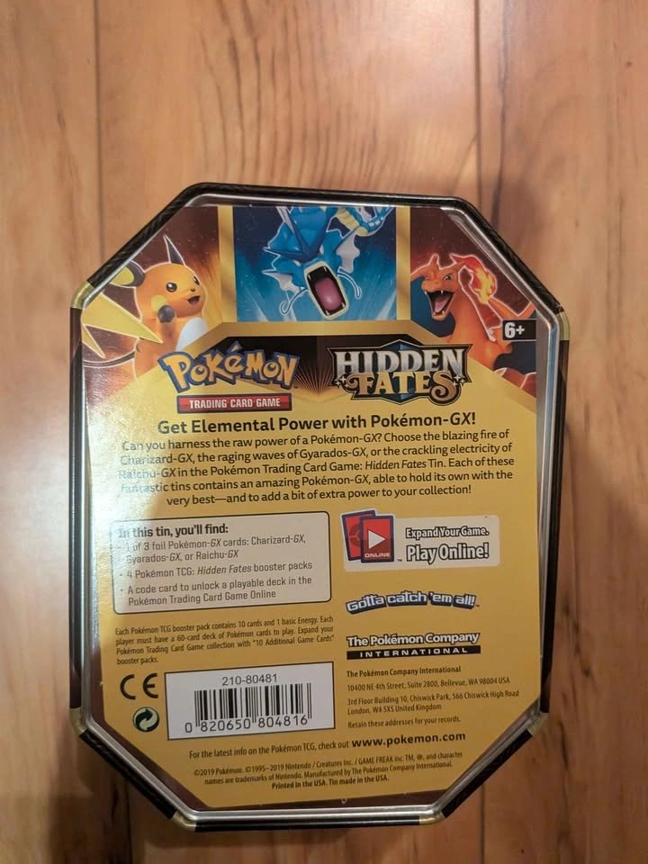 Empty Charizard Pokemon TCG Hidden Fates Tin - photo 2