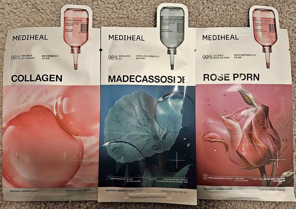 Mediheal Sheet Masks - Collagen, Madecassoside, Rose PDRN