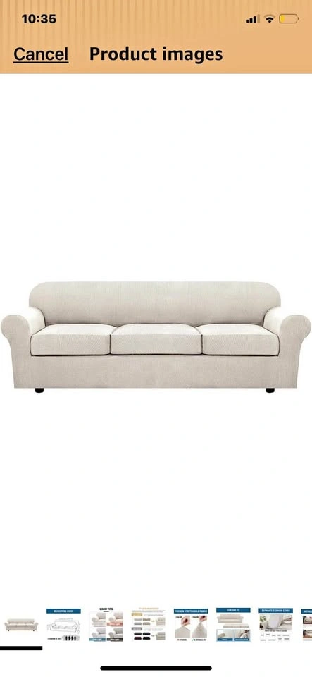 4 Piece Stretch Sofa Slipcovers for 3 Cushion Couch