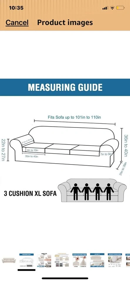 4 Piece Stretch Sofa Slipcovers for 3 Cushion Couch - photo 2