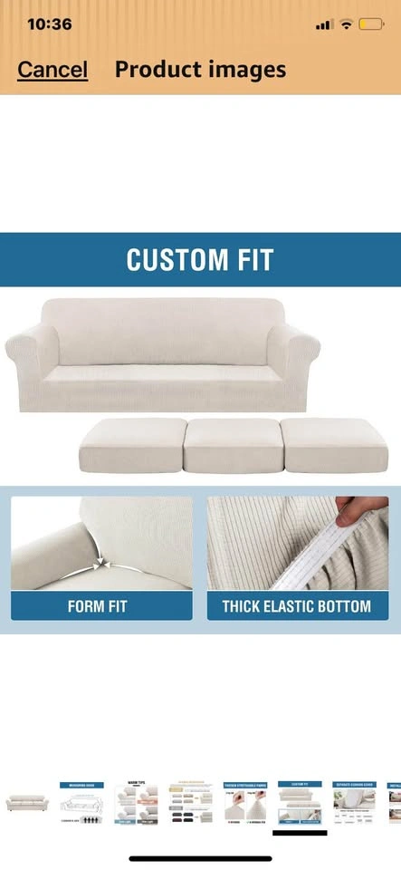 4 Piece Stretch Sofa Slipcovers for 3 Cushion Couch - photo 4