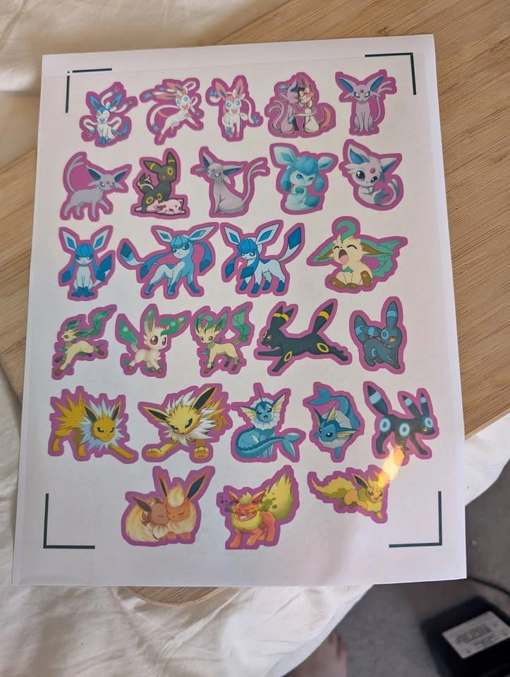 Mega Eeveelution Decal Sheet - 27 Variety Vinyl Stickers