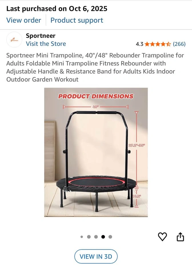 Sportneer Mini Trampoline 40 inch Rebounder w/ Handle - photo 4