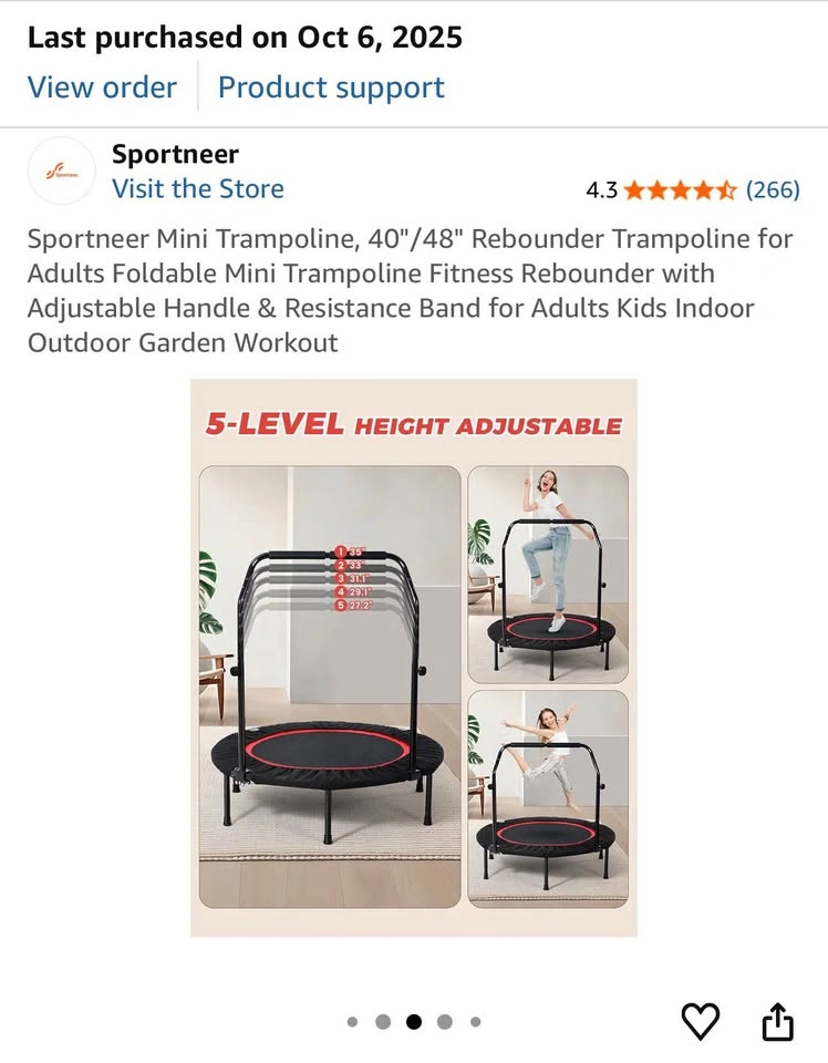 Sportneer Mini Trampoline 40 inch Rebounder w/ Handle - photo 5