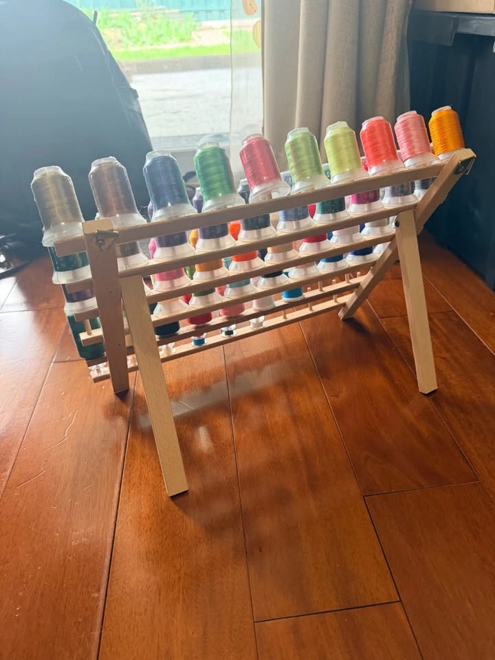 Embroidery Thread Set + Wood Rack + Bobbins Bundle – $30 pickup - photo 2