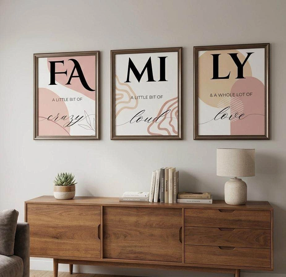 Family Set of 3 Framed Wall Art