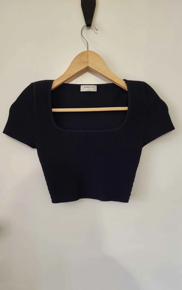 ARITZIA Babaton Crop Top – Women’s Size Small (S) Navy Blue - photo 2