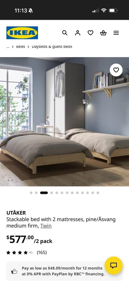 IKEA Utaker Stackable Bed with 2 Mattresses - photo 4