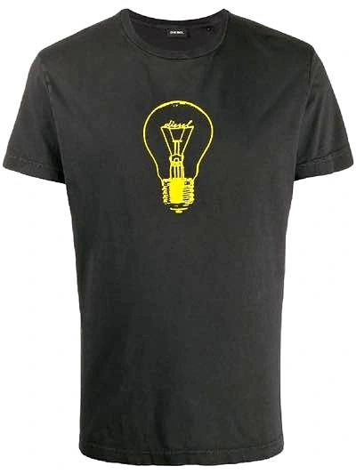 DIESEL Light Bulb T-shirt In Black