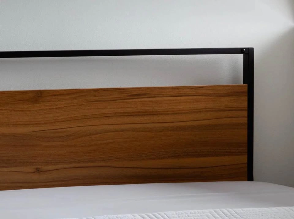 Wood Black Metal King Bed Frame - photo 3