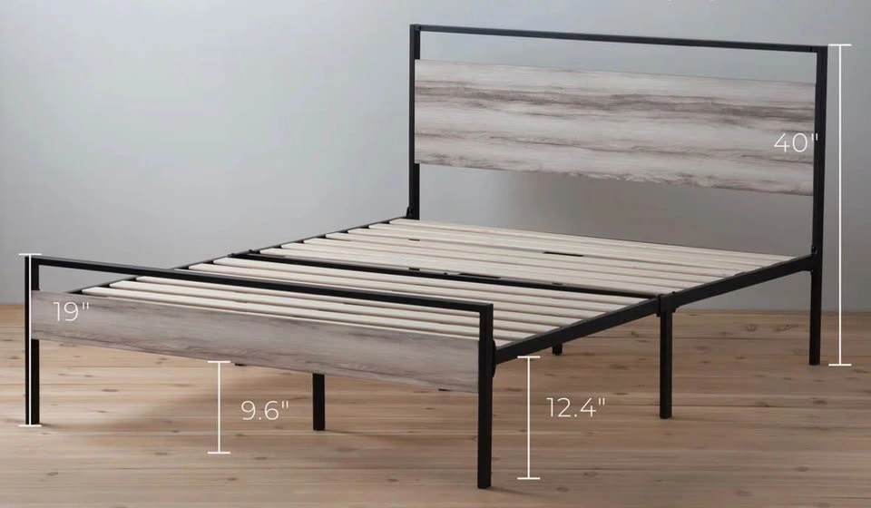 Wood Black Metal King Bed Frame - photo 4