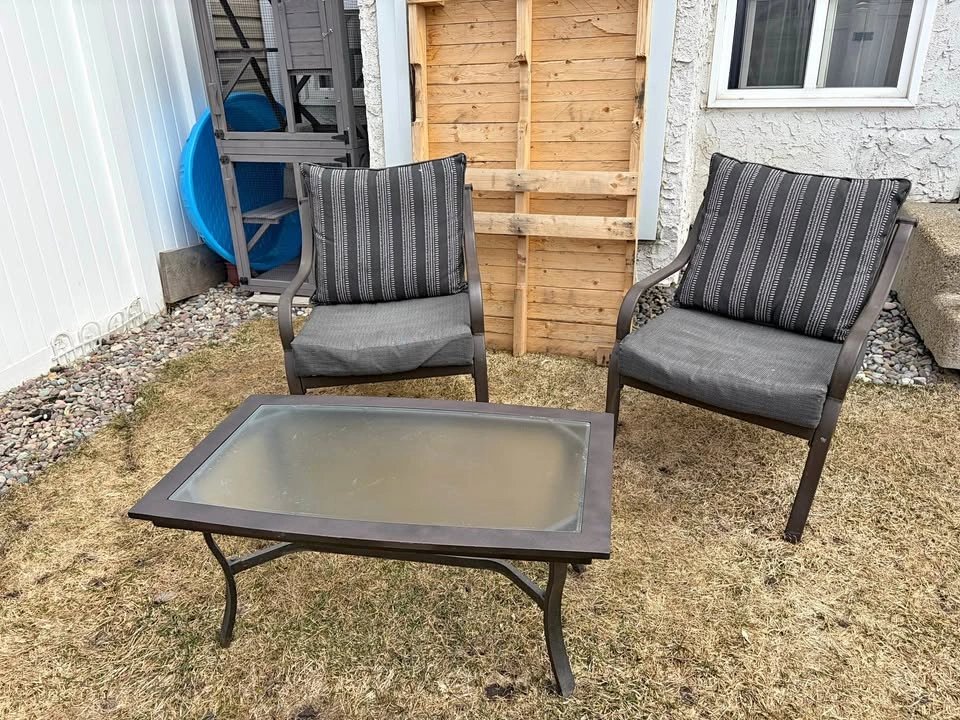 Powder Coated Steel 3pc Patio Set