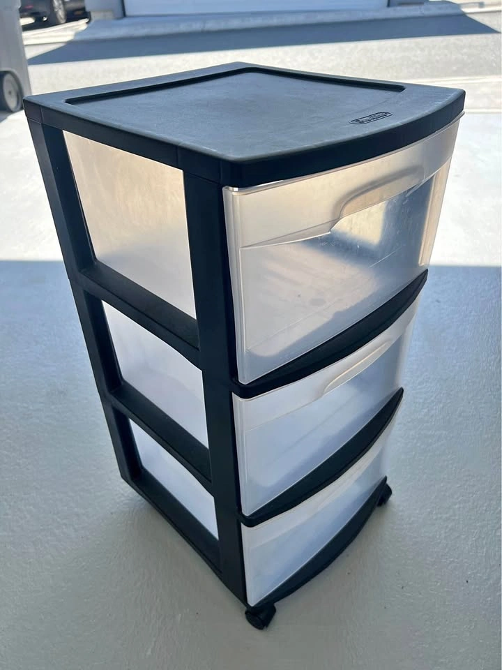 Drawer Tower, 3-Tier Clear Plastic Storage Organizer