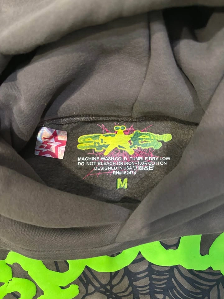 Sp5der Slate Grey Hoodie - Medium - photo 5
