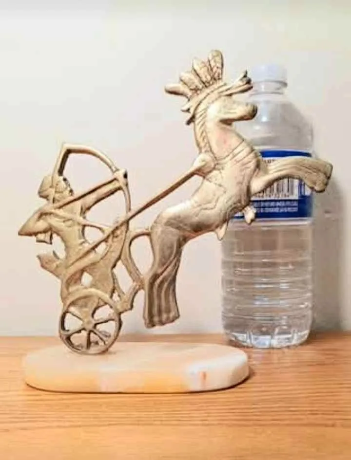 King Ramsis Hand Crafted Brass & Marble Base Statuette thumbnail