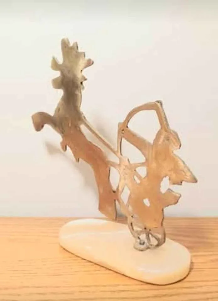 King Ramsis Hand Crafted Brass & Marble Base Statuette image indicator(4)